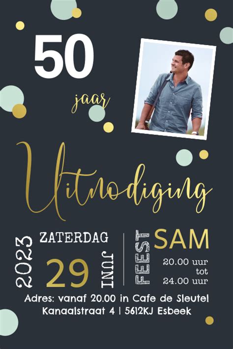 uitnodiging 50 jaar maken|Uitnodiging verjaardag 50 jaar I Pretty Orange